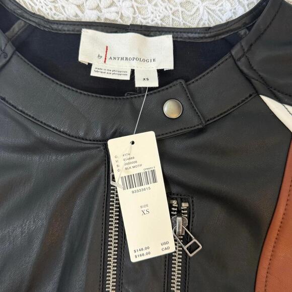 NWT Anthropologie Sleeveless Faux Leather Belted Micro Romper Size XS - Picture 5 of 8